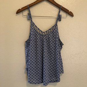 Mudd Blue and White Tank Top